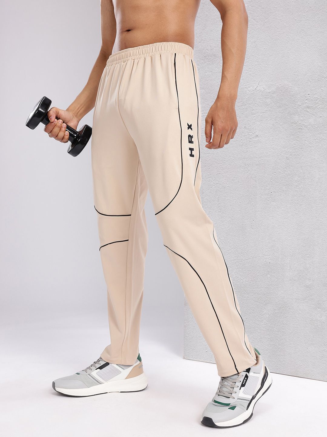 HRX by Hrithik Roshan Men Contrast Piping Rapid-Dry Training Track Pants