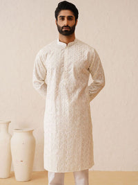 SOJANYA LUXE Mandarin Collar Embroidered Regular Thread Work Kurta with Pyjamas