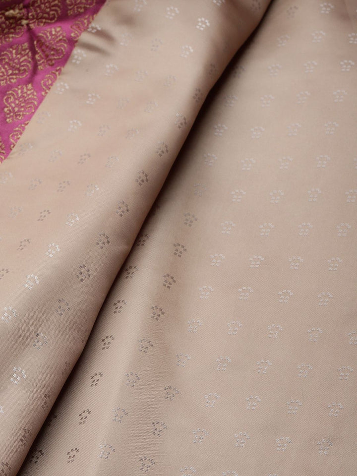 SOJANYA Lelaki Olive Brown & Pink Jacquard Ethnic Motifs Straight Kurta with Churidar