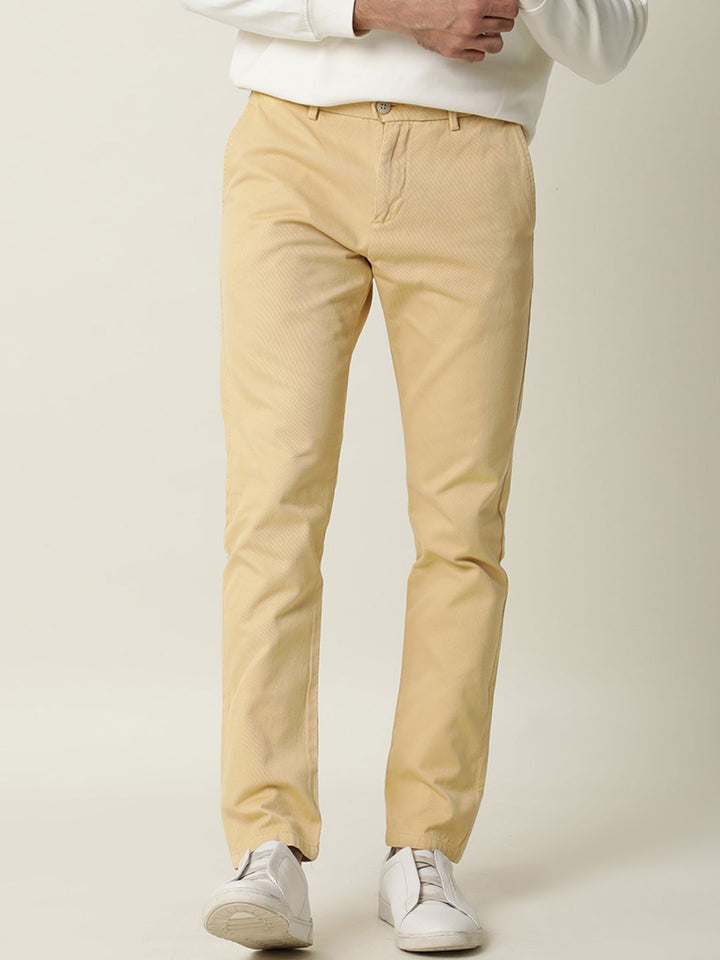 RARE RABBIT Men Pure Cotton Scotch Mid-Rise Slim Fit Trouser