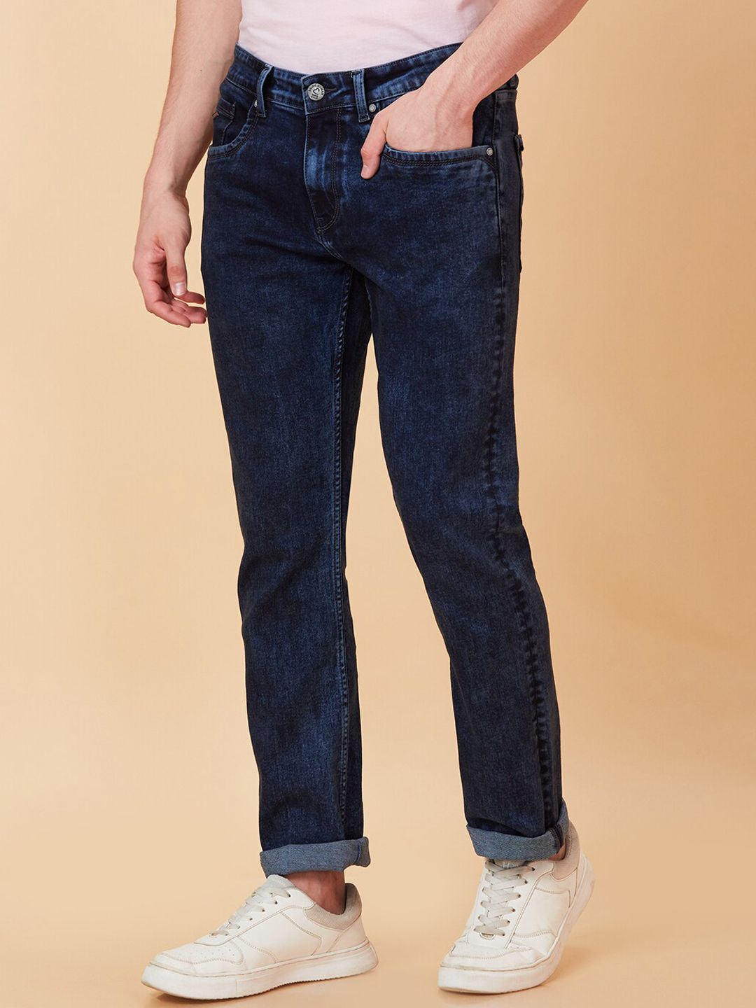 Being Human Men Slim Fit Mid Rise Clean Look Light Fade Jeans