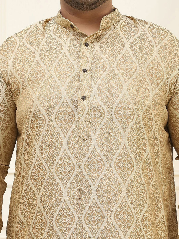 SOJANYA PLUS Plus Size Woven Design Straight Kurta with Pyjamas