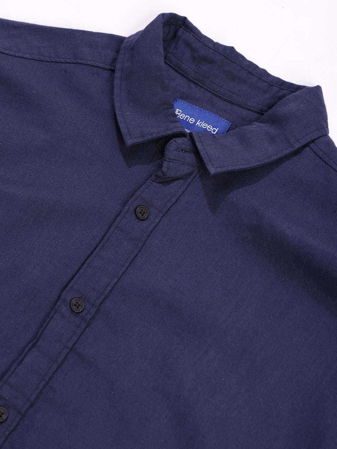 Bene Kleed Spread Collar Cotton Linen Regular Fit Casual Shirt