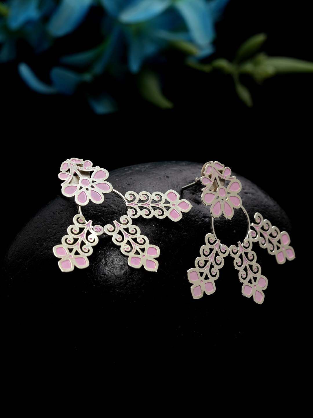 DressBerry Silver-Plated Contemporary Drop Earrings