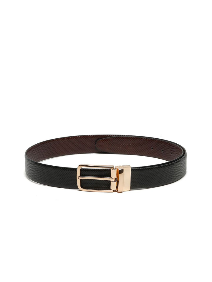 Teakwood Leathers Men Textured Leather Reversible Formal Belt