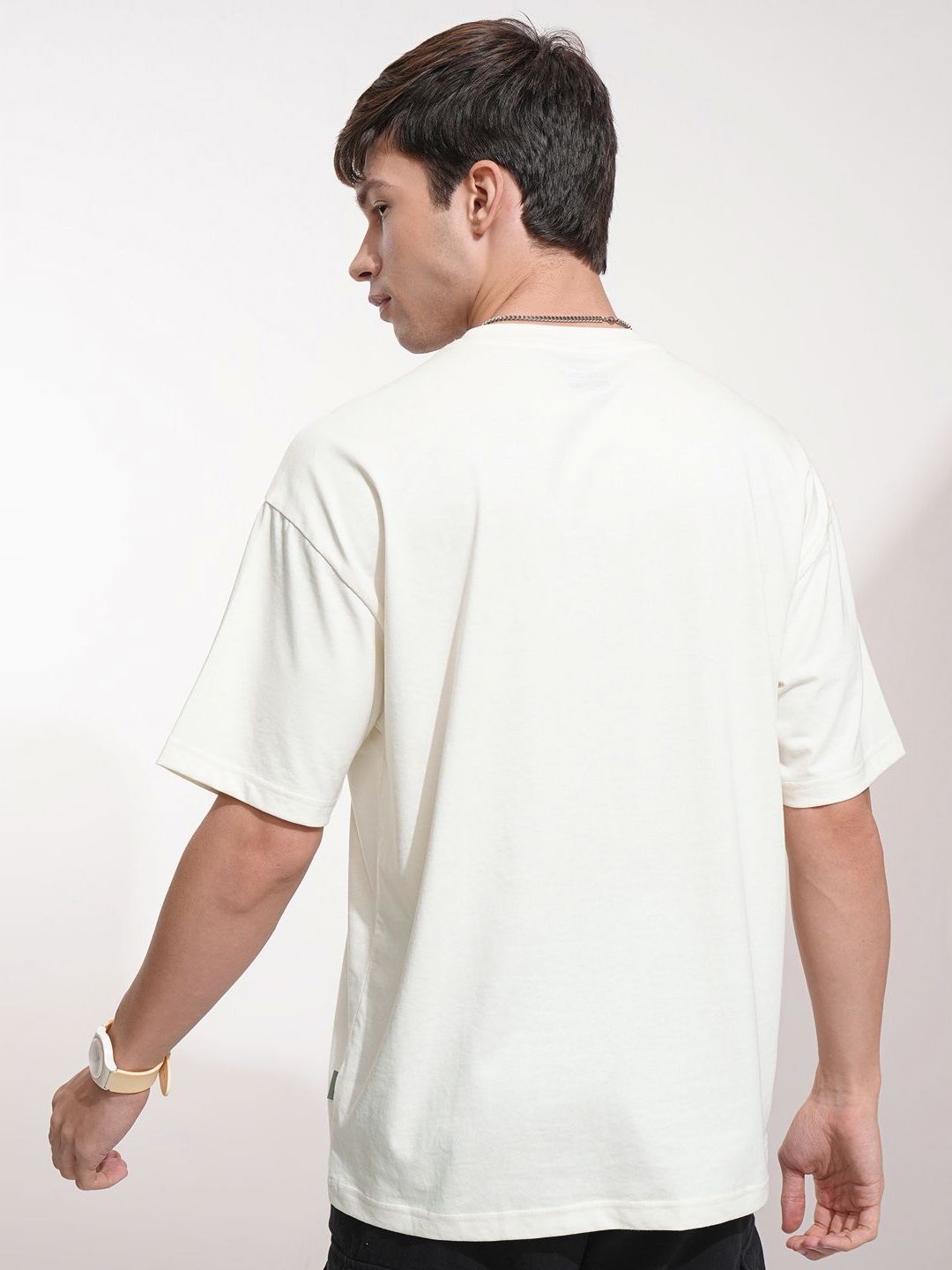HIGHLANDER Men Typography Printed Round Neck Cotton Oversized T-shirt
