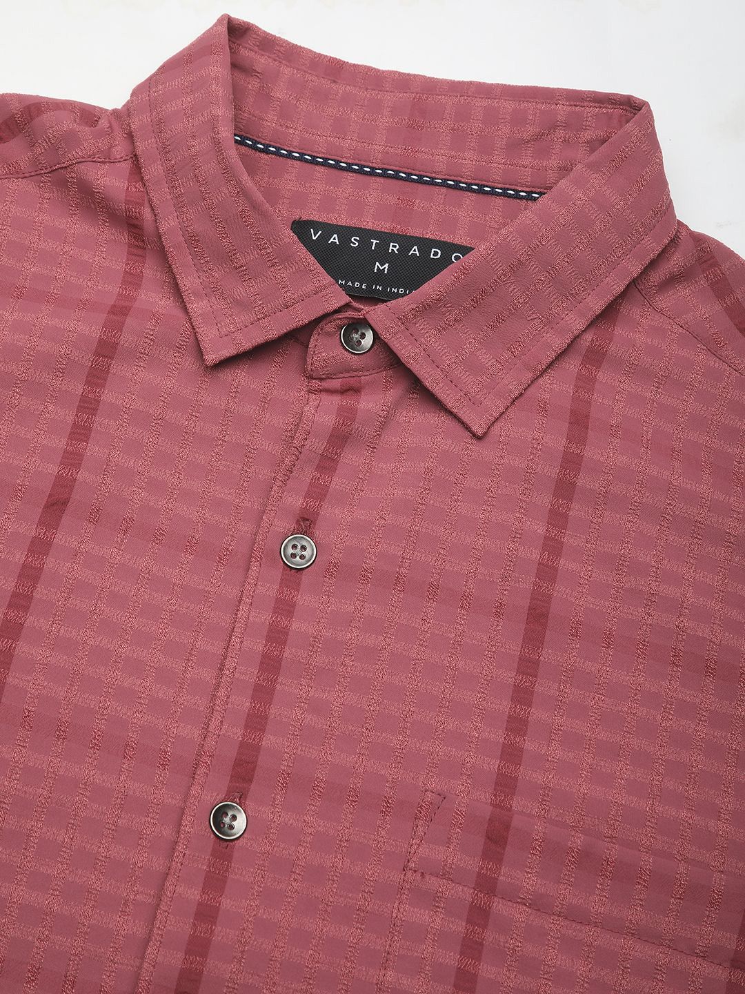 VASTRADO Men Classic Slim Fit Opaque Checked Casual Shirt