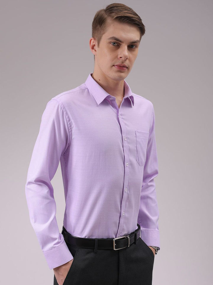 The Indian Garage Co. X Luxe Men Cutaway Collar Solid Slim Fit Formal Shirt