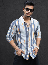 Powerlook Men Striped Polo Collar T-shirt
