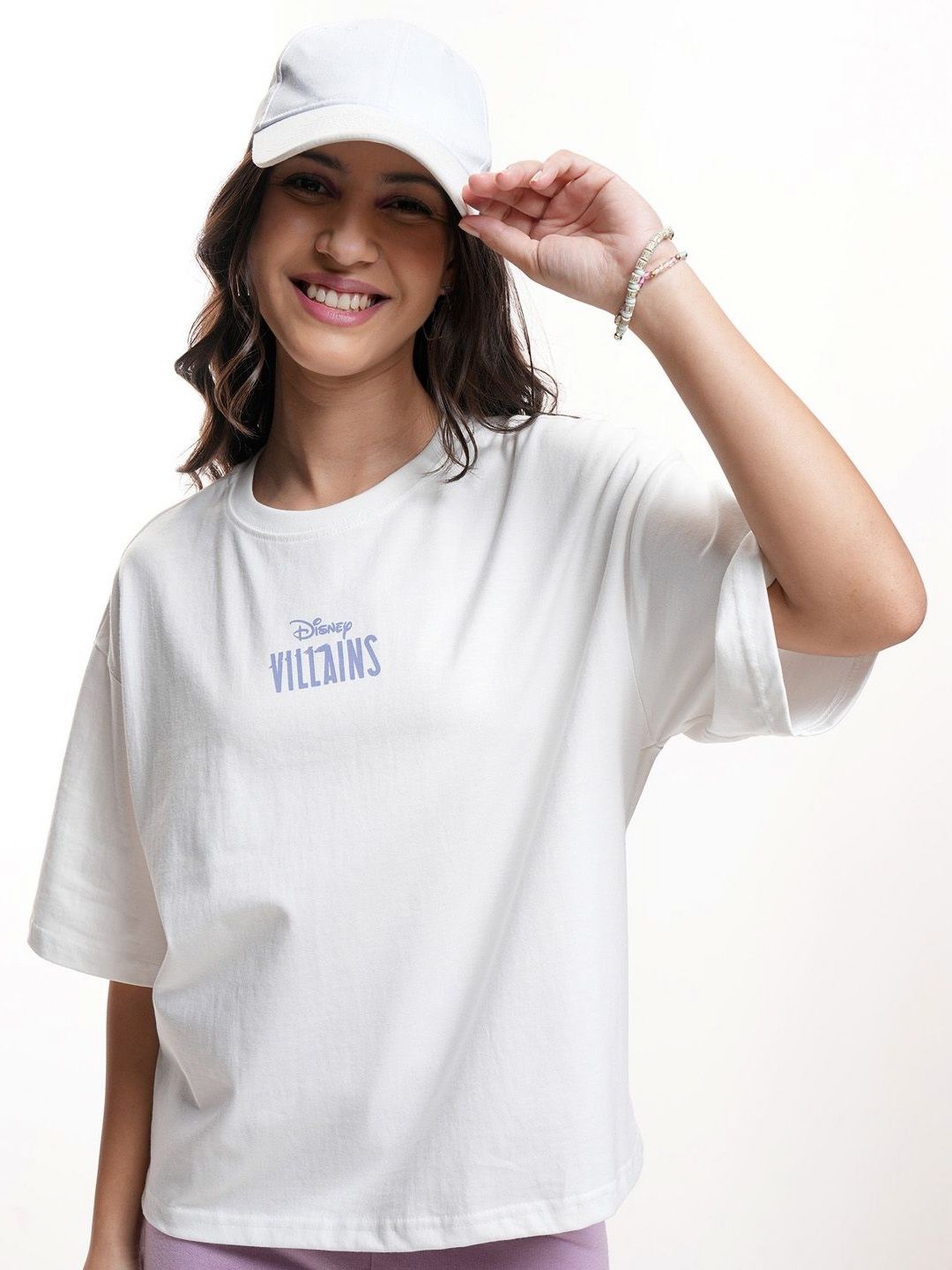 Tokyo Talkies Women Disney Villain Sequinned Boxy Cotton Tshirt
