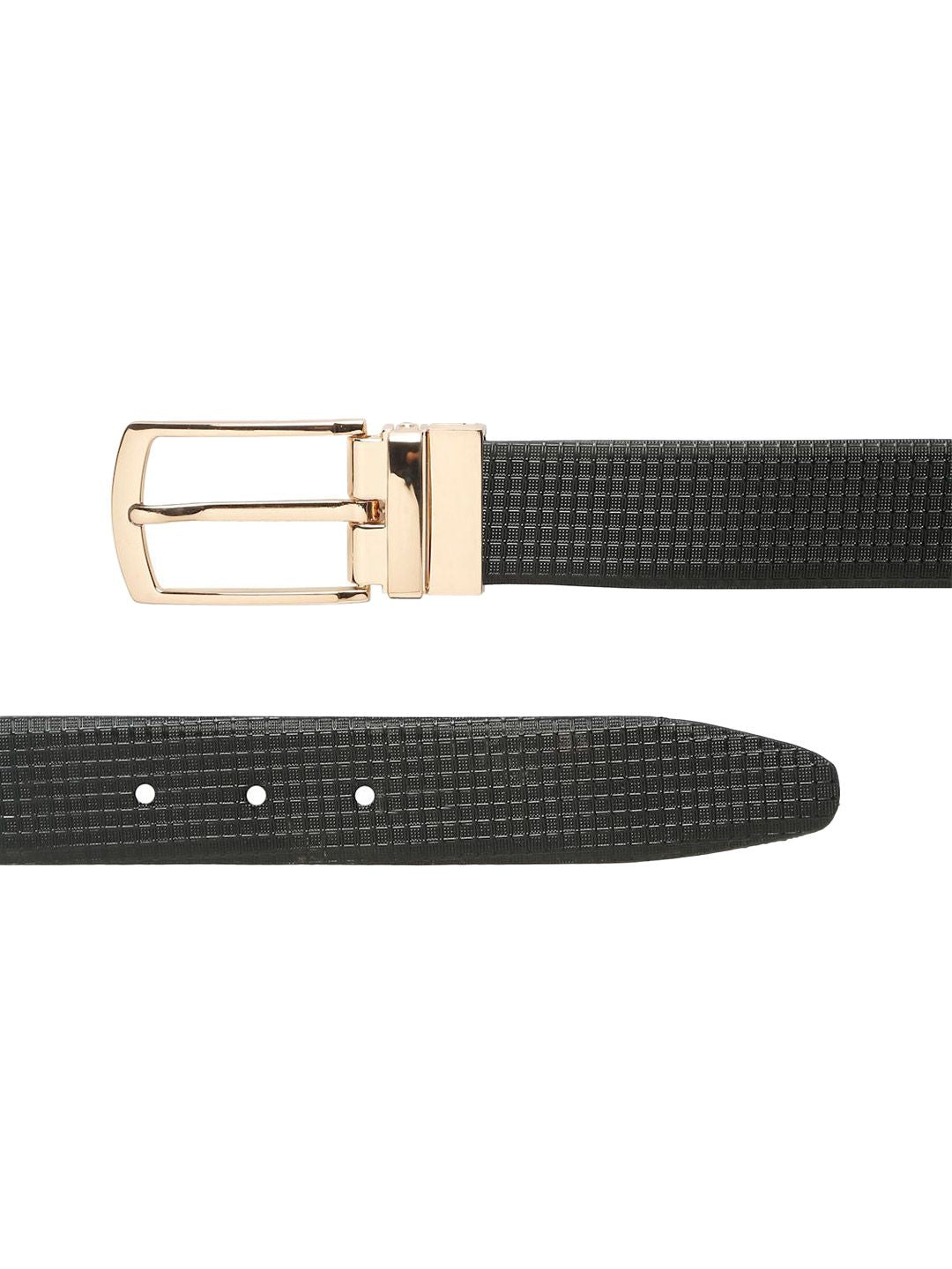 Teakwood Leathers Men Textured Leather Reversible Formal Belt
