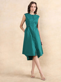 RAREISM Women Round Neck Cotton A-Line Dress