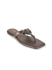 Metro Women Embellished T-Strap Flats