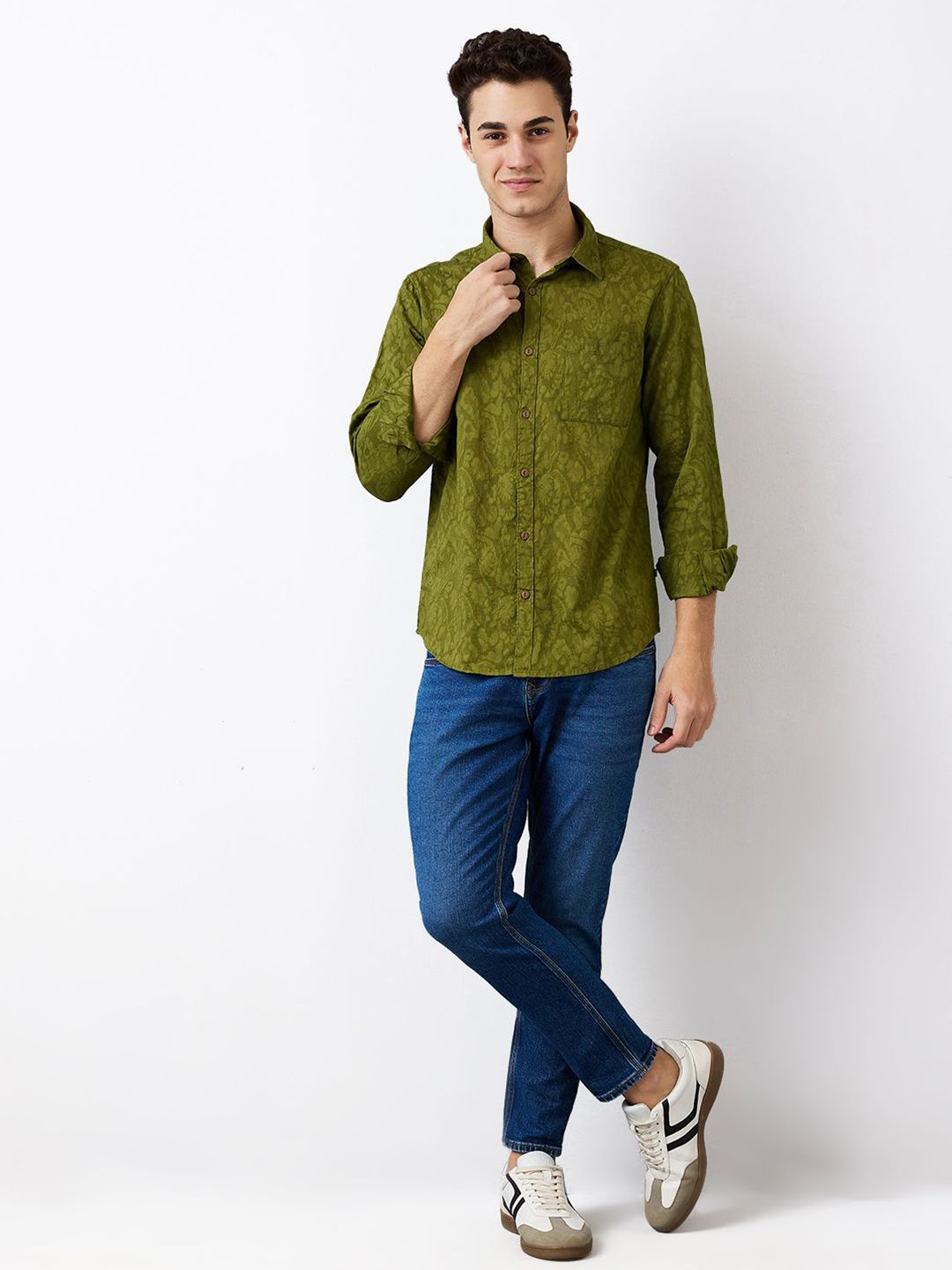 SPYKAR Men Spread Collar Floral Printed Cotton Casual Shirt