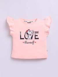 Happy Faces Girls Peanuts Printed Pure Cotton Top