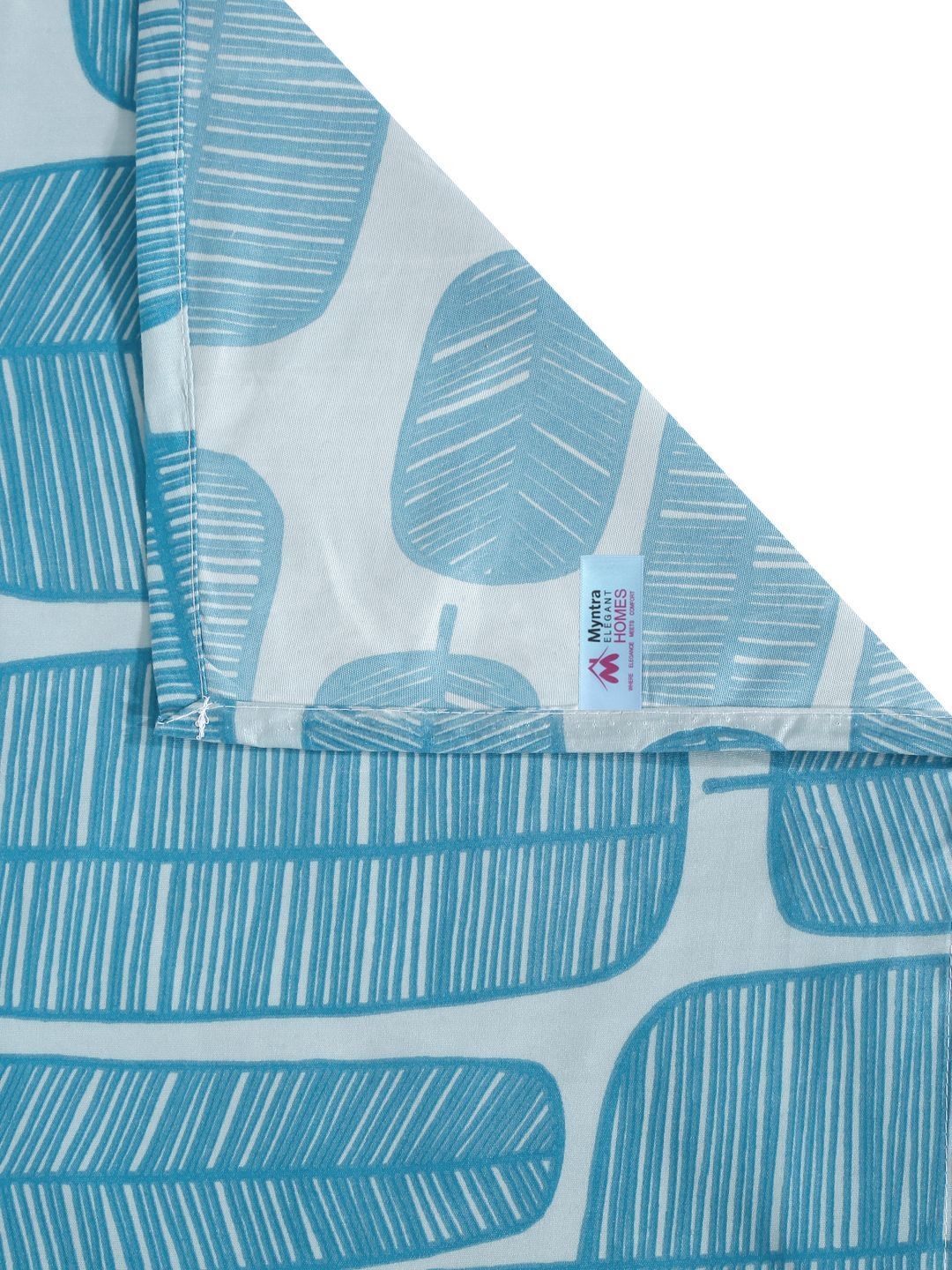 Myntra Elegant Homes Turquoise Blue Printed 300 TC King Bedsheet Set 2.50 m x 2.20m