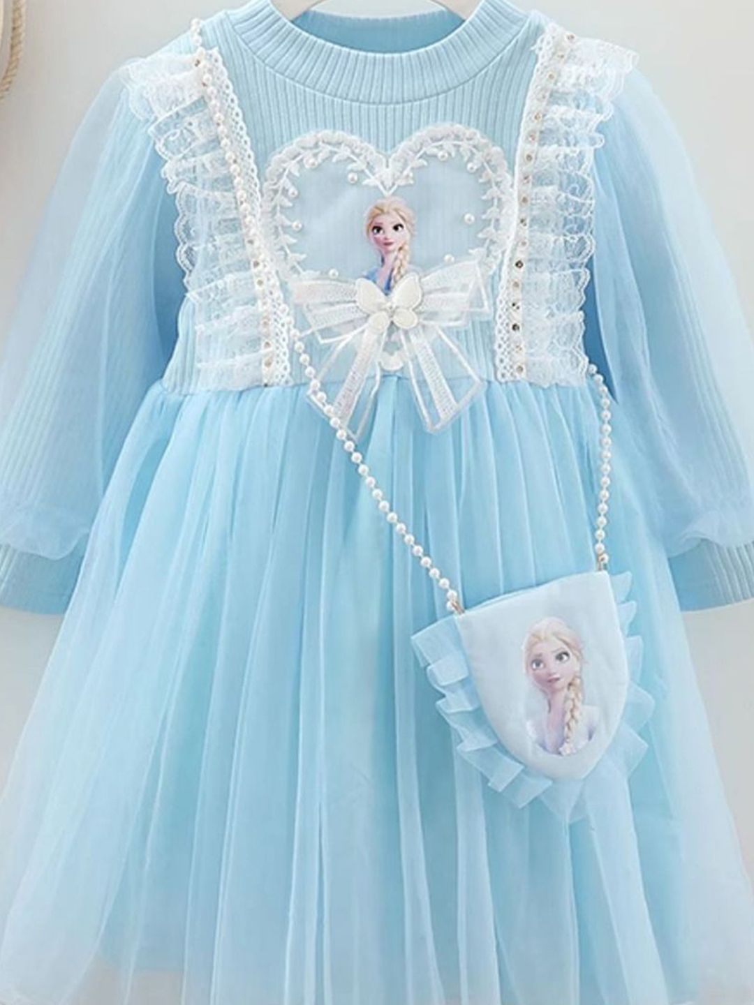 YK Girls Reka Bentuk Self Puff Lengan A-Line