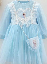 YK Girls Reka Bentuk Self Puff Lengan A-Line