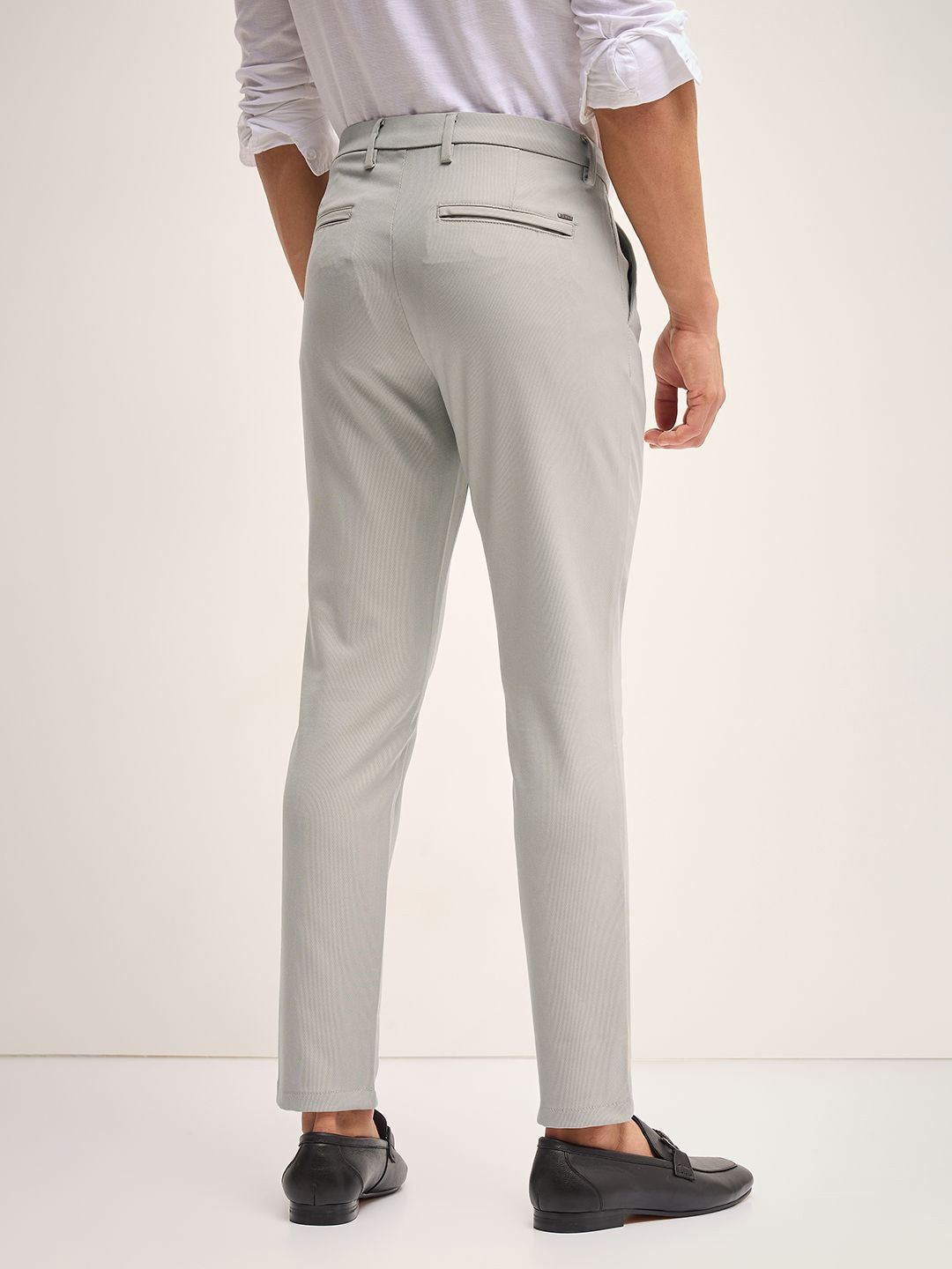 THE BEAR HOUSE Men Mid-Rise Slim Fit Formal Trousers