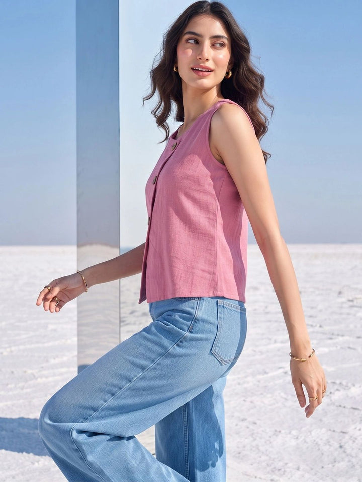Mamicha Women Solid Sleeveless Top