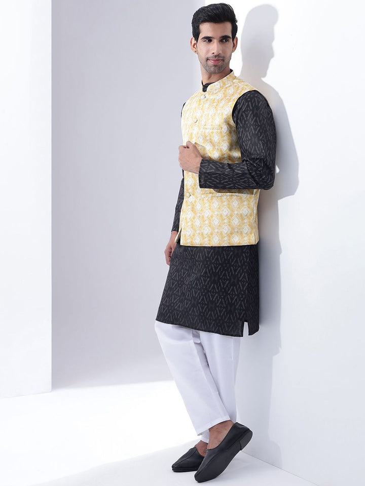 Anouk Men Printed Mandarin Collar Regular Kurta with Pyjamas