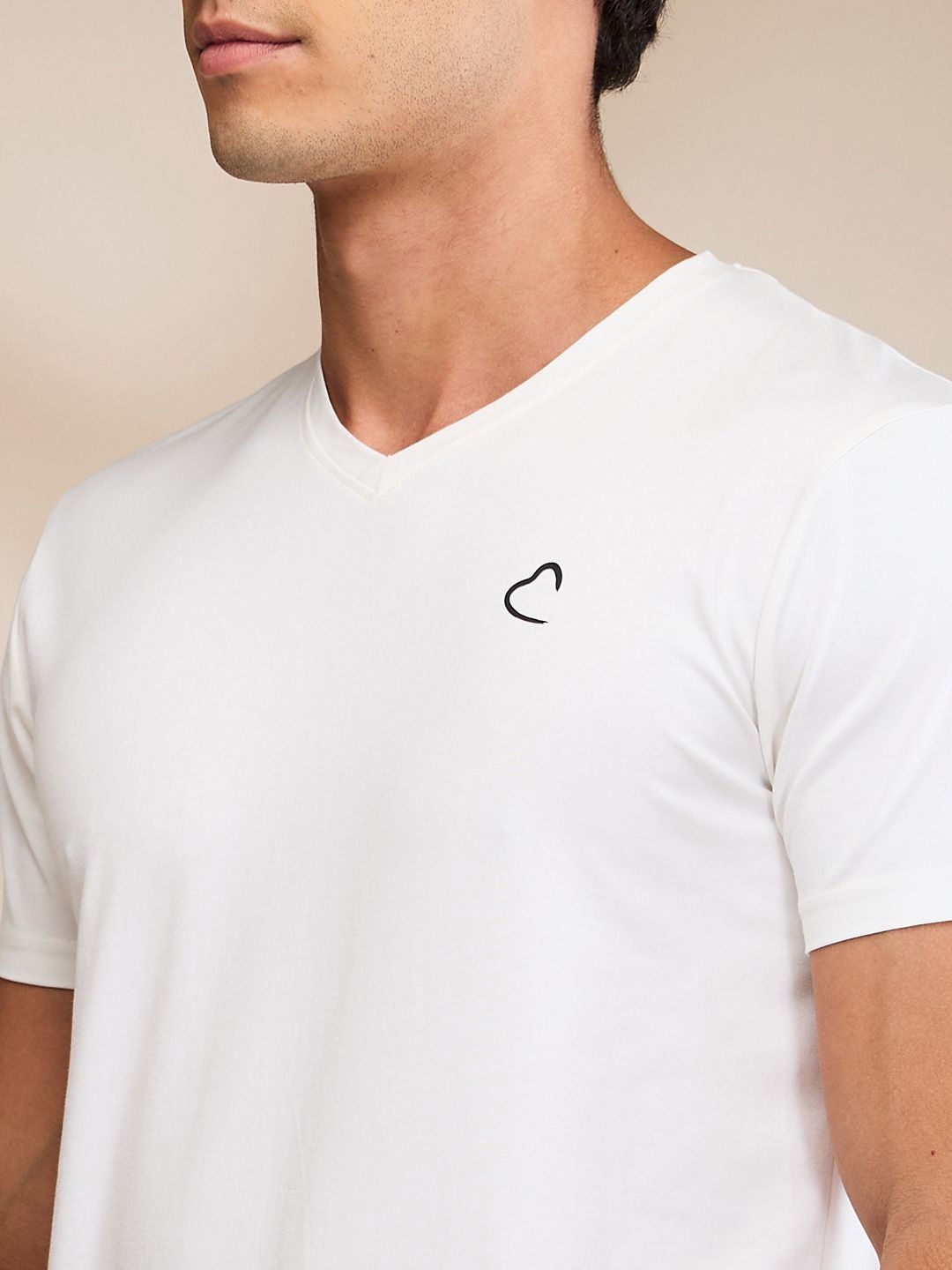 Being Human Men Solid V-Neck Cotton Slim Fit T-shirt