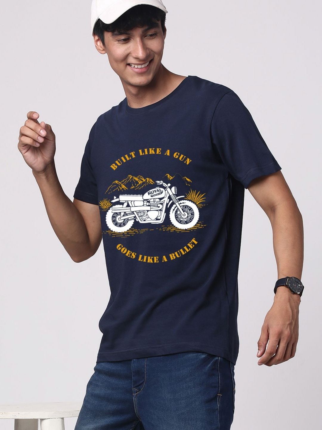 ADRO Men Graphic Printed Round Neck Cotton T-shirt