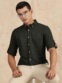 Thomas Scott Men Slim Fit Button-Down Collar Casual Shirt