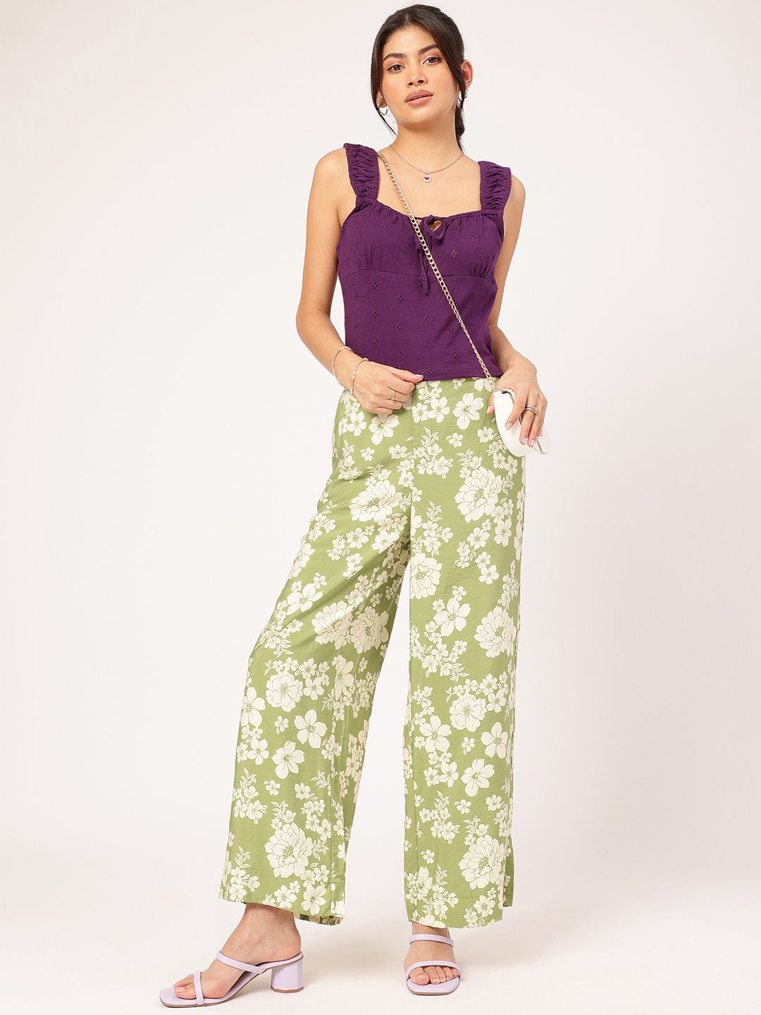 DressBerry Schiffli Love Embroidered Tie-Up Top
