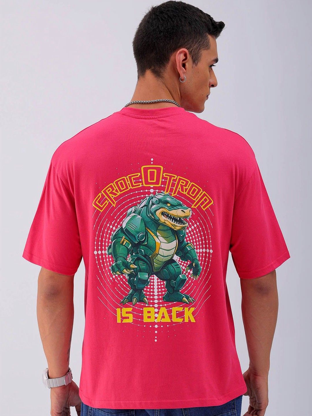 The Indian Garage Co Men Graphic Printed Round Neck Pure Cotton Relaxed Fit T-shirt