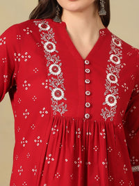 Mamicha Women Ethnic Motifs Printed Regular Pure Cotton Kurta with Trousers & With Dupatta