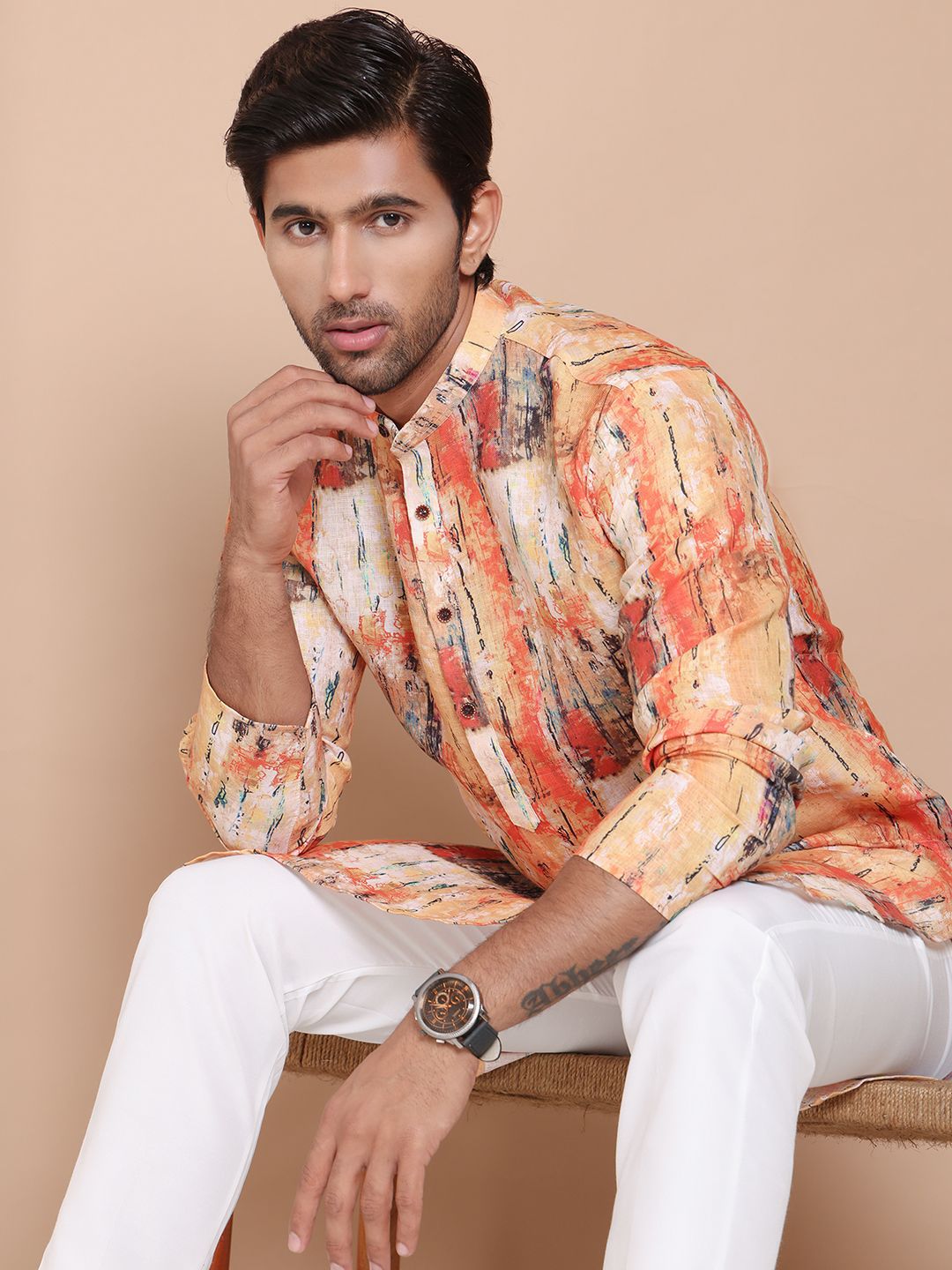 Jompers Men Printed Regular Pure Cotton Kurta with Pyjamas