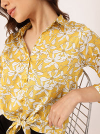 DressBerry Sunshine & Petals Waist Knot Shirt