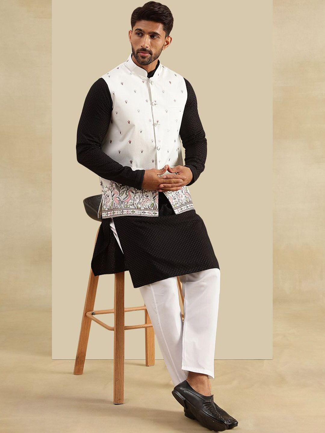 Jaket Nehru Tenun Sulam SOJANYA