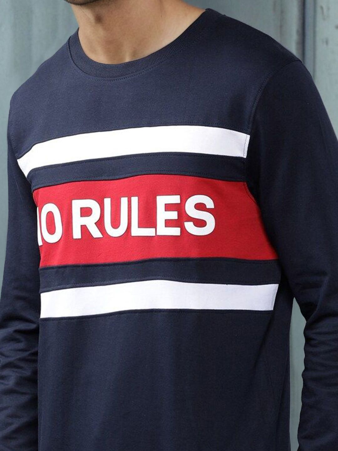 The Indian Garage Co Men Navy Blue Printed Sweatshirt