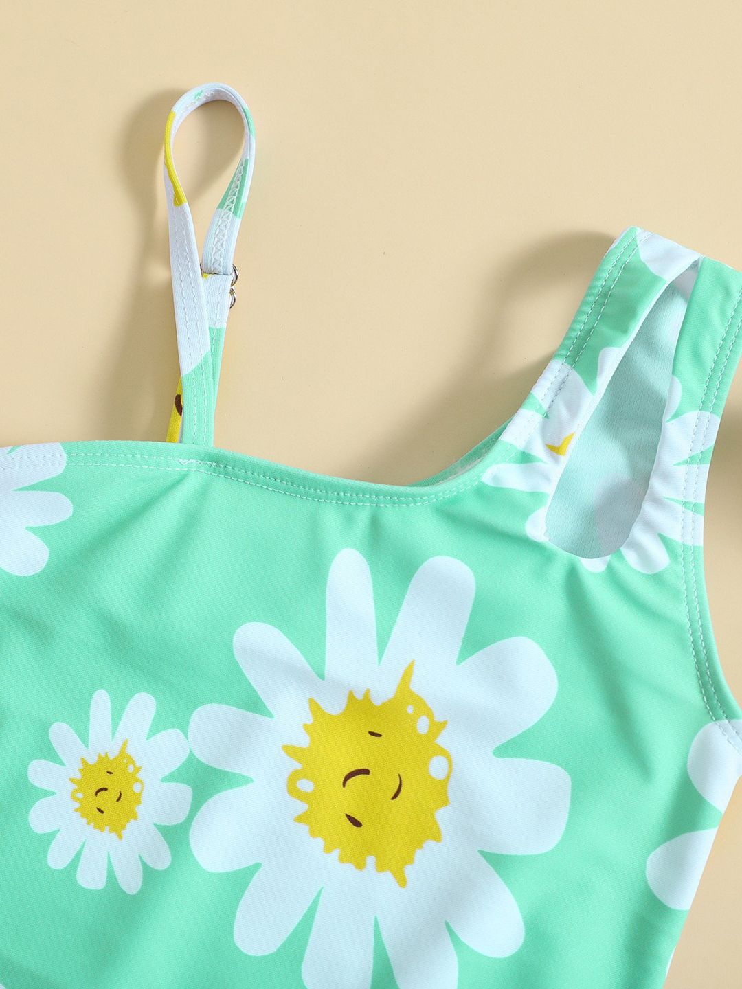 YK Girls Printed One Shoulder Swimwear Bodysuit