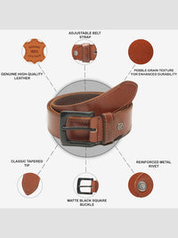 Teakwood Leathers Men Textured Leather Belt