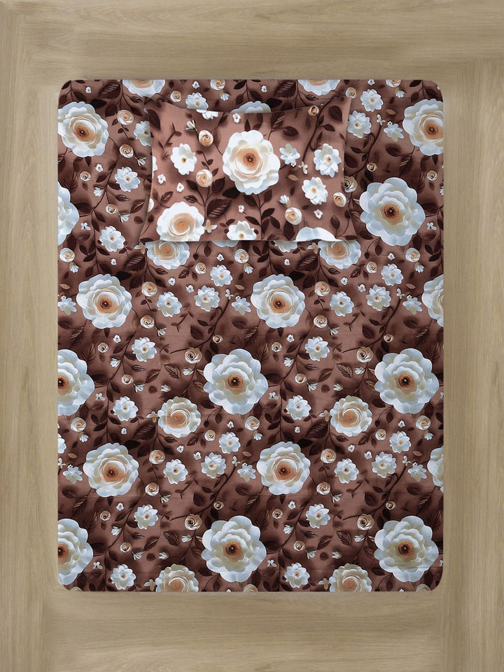 Klotthe Floral Printed Dilengkapi 300TC Single Cadar 7D Dengan Sarung Bantal-2.25 m x 1.5 m