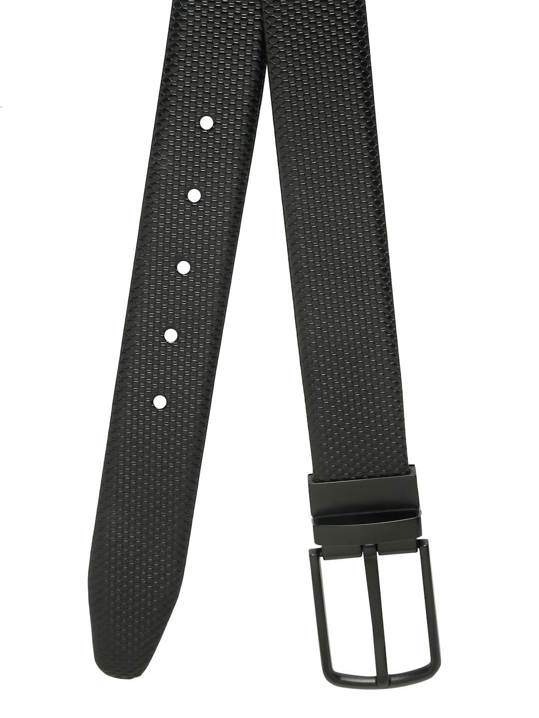 Teakwood Leathers Men Textured Leather Reversible Formal Belt