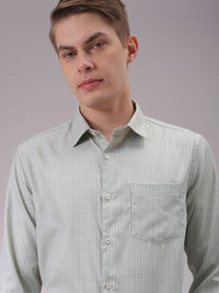 The Indian Garage Co. X Luxe Men Cutaway Collar Vertical Striped Slim Fit Formal Shirt