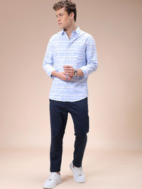 The Indian Garage Co Men Slim Fit Opaque Checked Casual Shirt