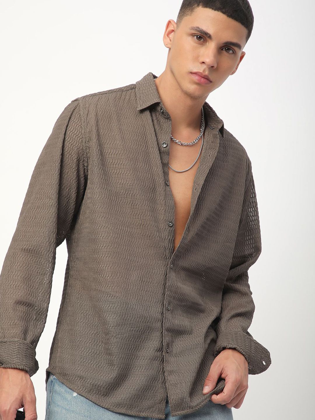 VASTRADO Men Classic Slim Fit Opaque Casual Shirt