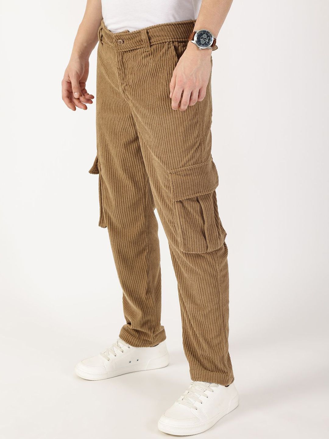 Thomas Scott Men Smart Regular Fit Corduroy Cargos