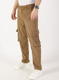 Thomas Scott Men Smart Regular Fit Corduroy Cargos