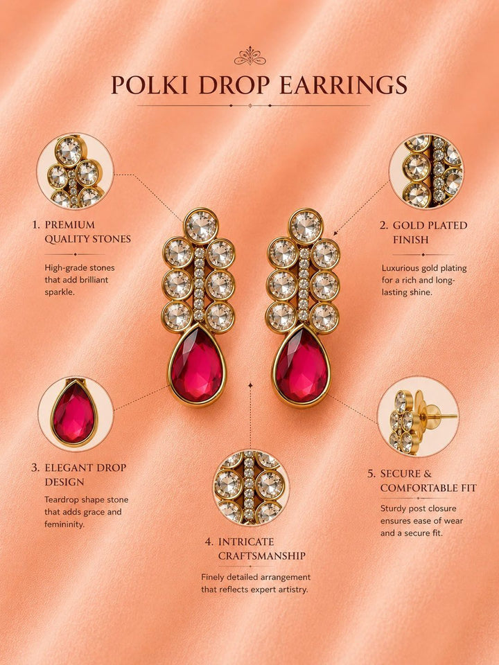 PANASH Teardrop Shaped Drop Earrings