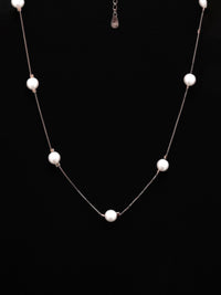 PANASH 925 Sterling Silver Rose Kalung Mutiara Shell Saduran Emas
