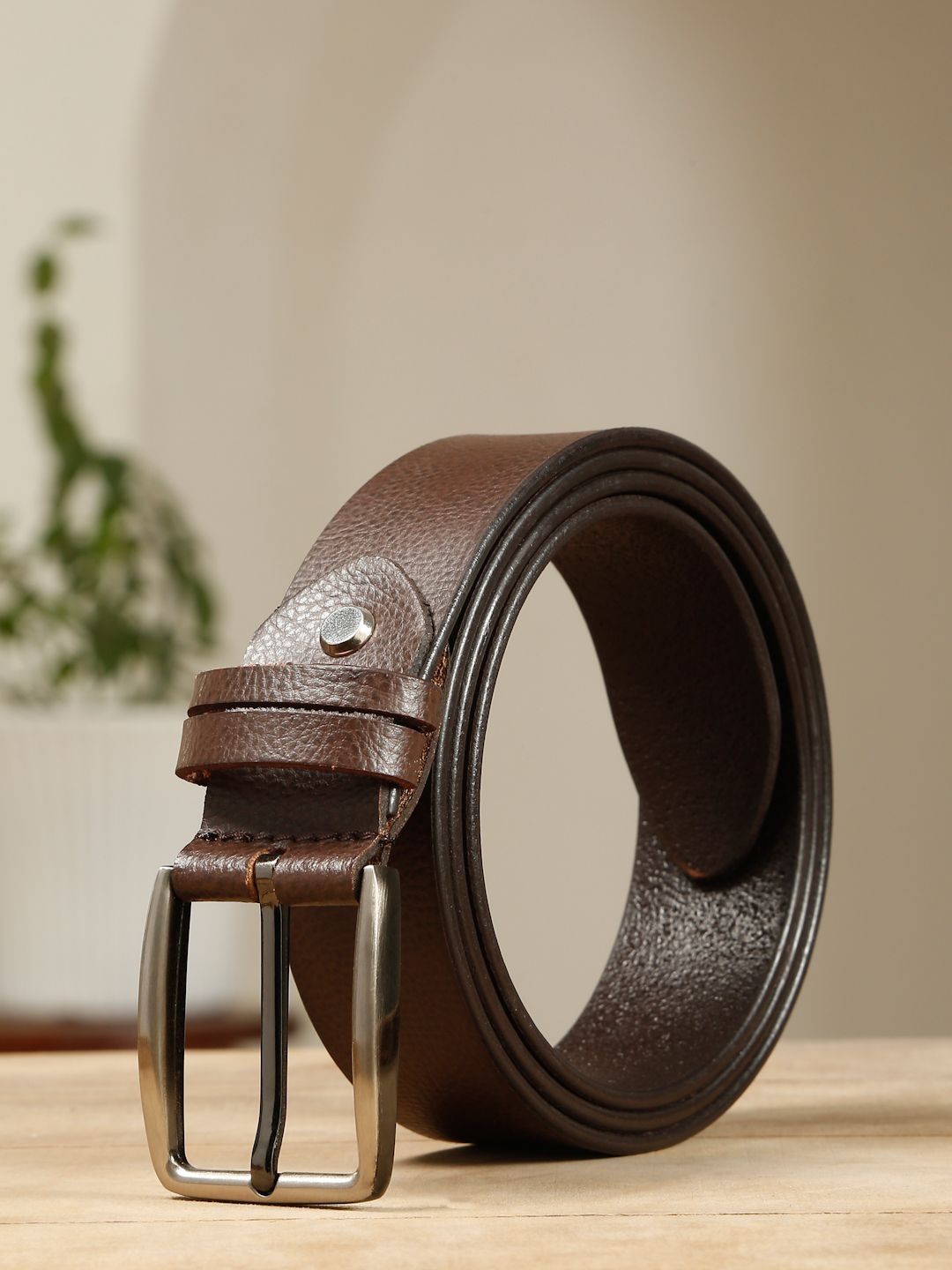 Teakwood Leathers Men Textured Leather Formal Belt