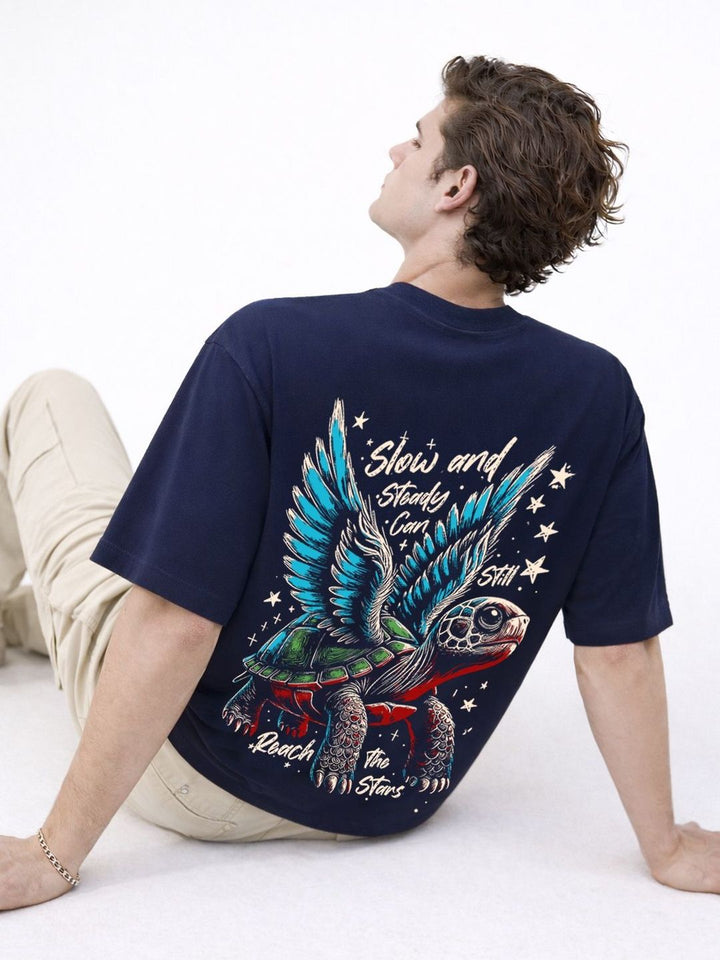 ADRO Men Printed Drop-Shoulder Sleeves T-shirt