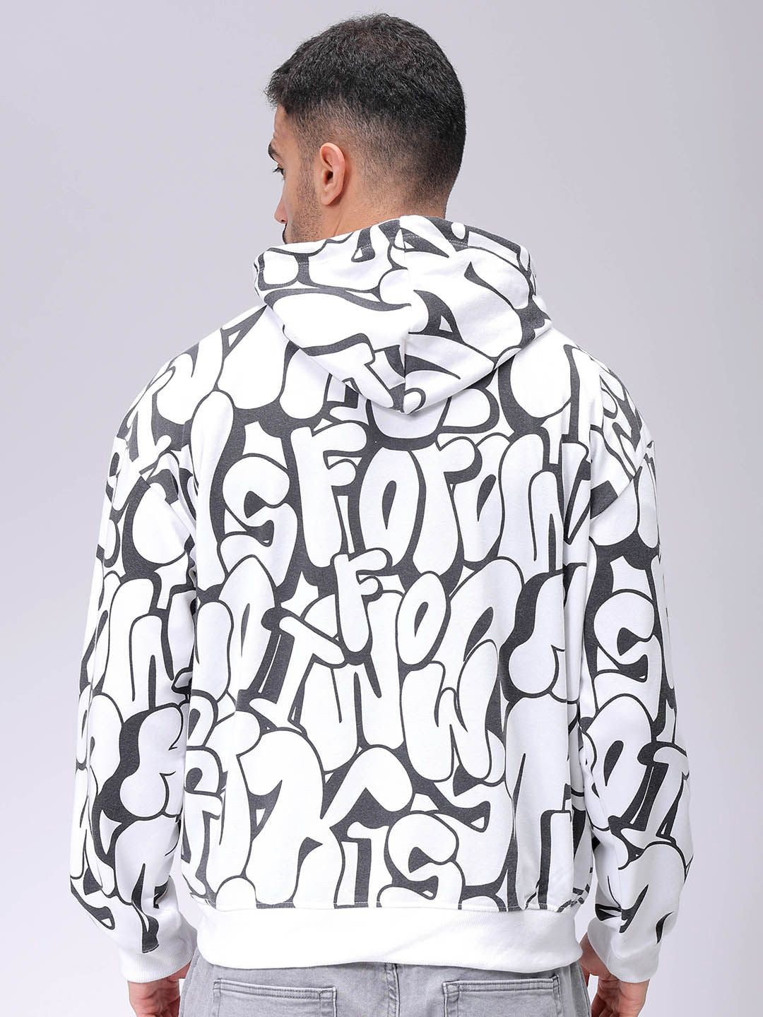 The Indian Garage Co Men Printed Hooded Sweatshirt
