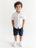 Nauti Nati Boys Printed Short Sleeves Pure Cotton Shirt With Shorts